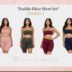 Chanel's Collections Tube Top and Biker Shorts Set